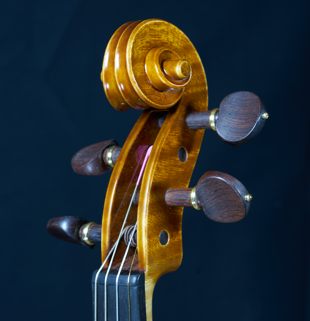 Violinschnecke Wunderschöne Violinschnecke von Pierre Chaubert mit goldenen Applikationen